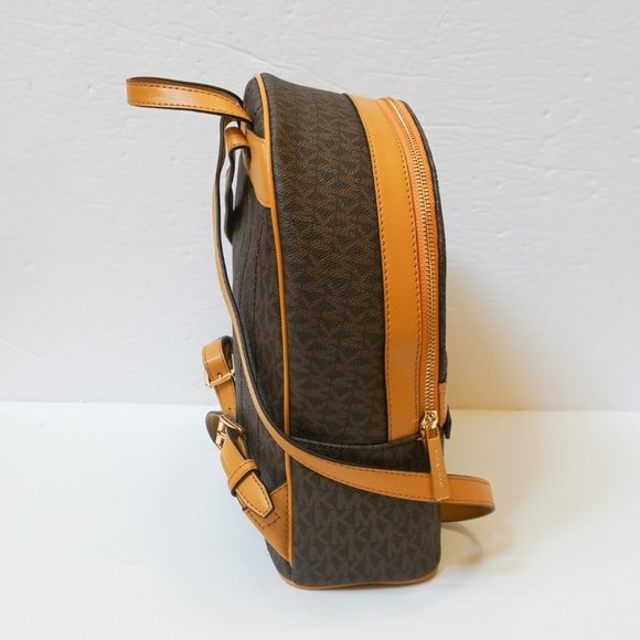 Michael Kors Kenly Medium Backpack MK Brown Yellow - Picture 4 of 10